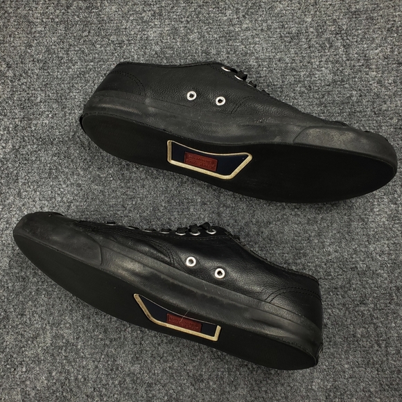 Converse Jack Purcell Low Triple Black Leather Sneakers Mens 9 Casual Shoes - Picture 7 of 13